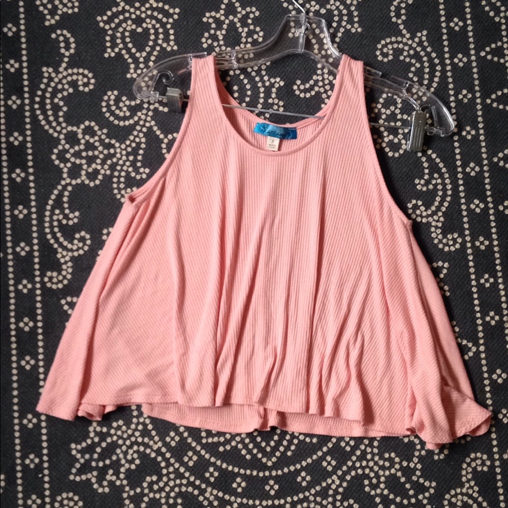 Pink ribbed crop top